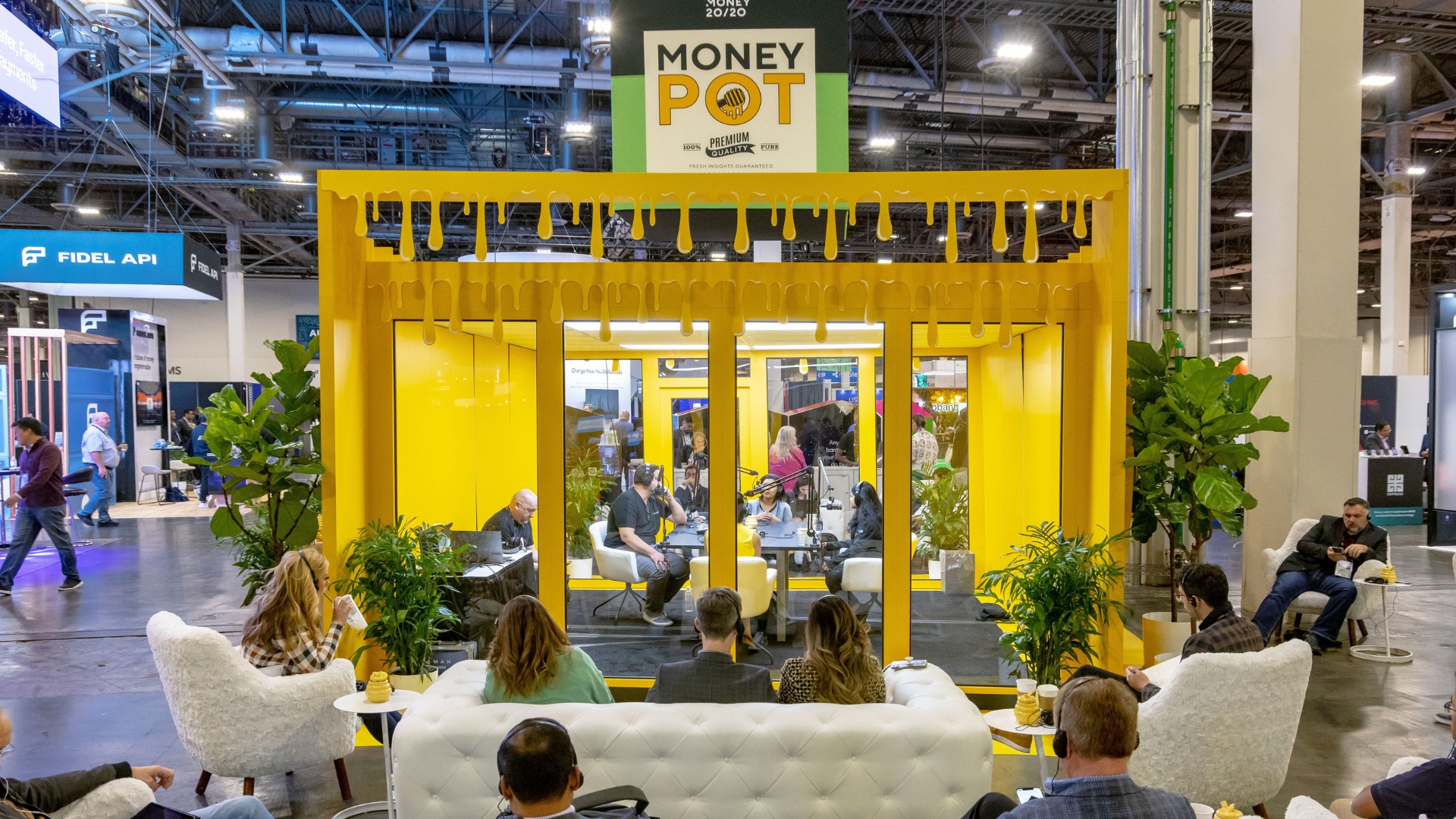 yellow Money Pot trade show booth